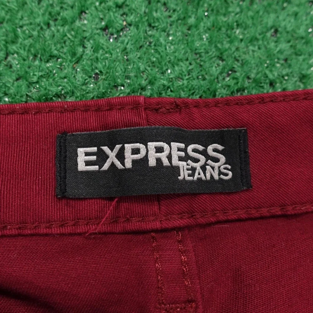 Express Pants Womens 2 Red Jegging Skinny‎ Slim Stretch Denim Pockets 30x29